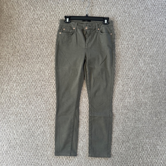 7 For All Mankind Luxe Performance Plus in Slimmy Jeans Olive Green - 26 - Picture 1 of 6